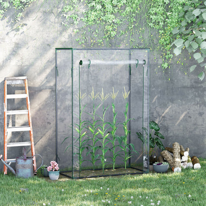 40" x 20" x 59" Clear Steel-Frame Greenhouse with Roll-Up Door