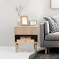 Set of 2 Bedroom Nightstands, Side Table with Storage Shelf and Drawer for Living Room, Bedroom, Natural Wood
