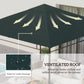 10' x 10' Square Gazebo Canopy Replacement UV Protected Top Cover Sun Shade Grey