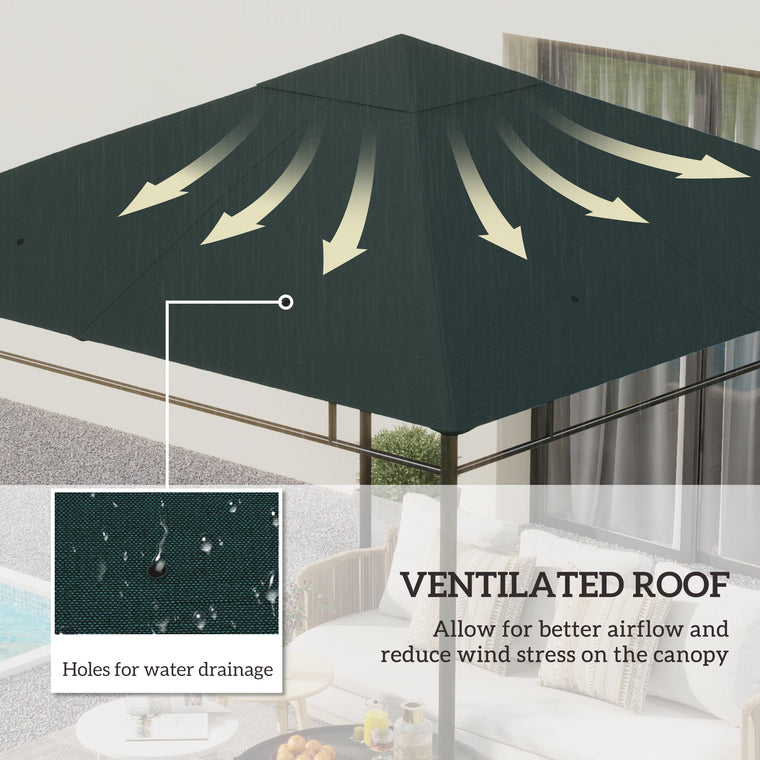 10' x 10' Grey Square Gazebo Canopy Replacement