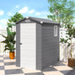 4.5' x 6' Garden Storage Shed with Latch Door, Vents, Sloped Roof, Light Grey