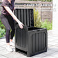 32 Gallon Deck Box, Resin Outdoor Storage Box with Handles, Waterproof and UV Resistant Storage Container