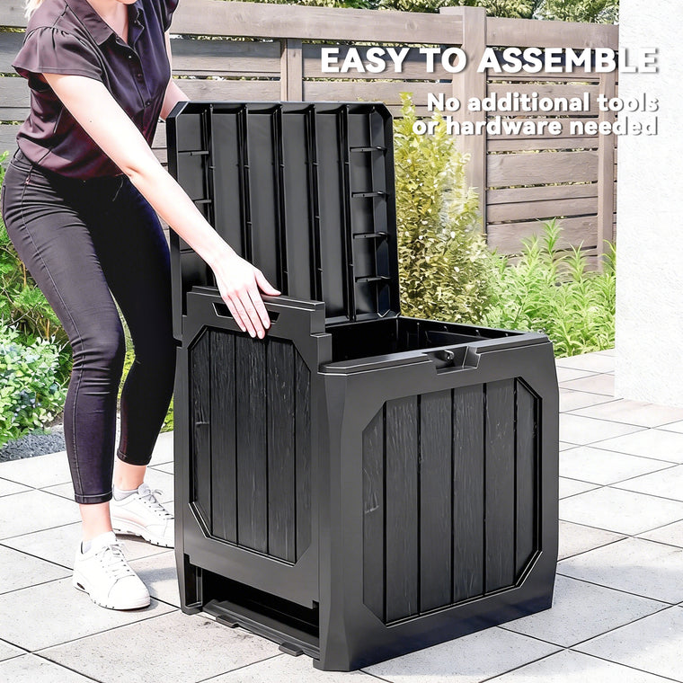 32 Gallon Resin Deck Box with Handles and UV Resistance