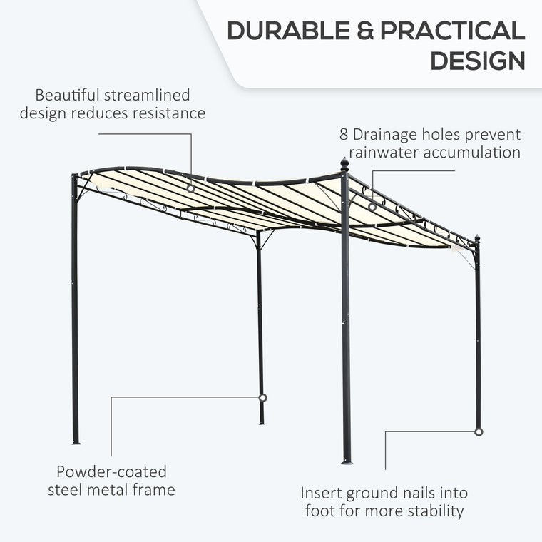 10x10 Cream White Steel Portable Gazebo Shelter