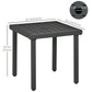 Outdoor Side Table, Patio End Table with Umbrella Hole, Small Coffee Table with Steel Frame for Balcony, Black