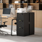 Lockable Filing Cabinet with 3 Fluted Drawers, File Cabinet with Adjustable Hanging Rails for A4 Letter Files, Black