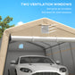Portable Garage, Heavy Duty Carport Canopy with Ventilation Windows and Large Roll-up Door, Dark Grey