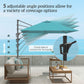 8' x 8' Blue Offset Cantilever Umbrella with Cross Base