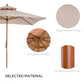 10x10ft Wood Square Patio Umbrella Garden Market Parasol Sunshade Canopy with 2 Pulley Pagoda Style, Khaki