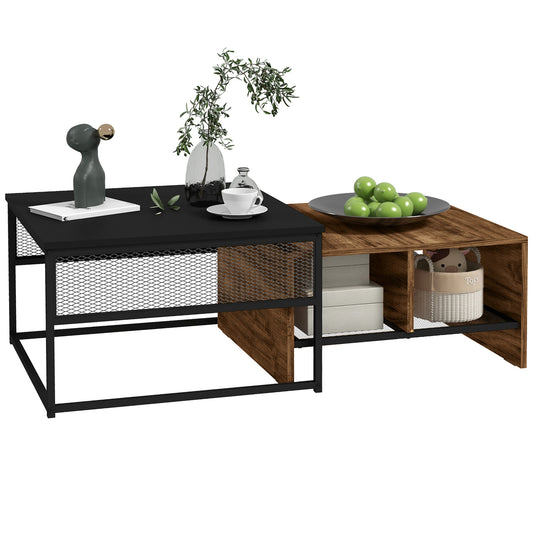 Industrial Square Nesting Tables Set of 2 - Black