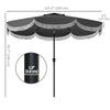 9FT Patio Umbrella Parasol, UPF 30+ Outdoor Market Umbrella with Crank, 8 Ribs, Push Button Tilt, Vented Patio Table Umbrella for Deck Backyard Lawn, Charcoal Grey
