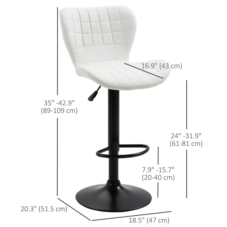 Set of 2 Swivel Adjustable Bar Stools