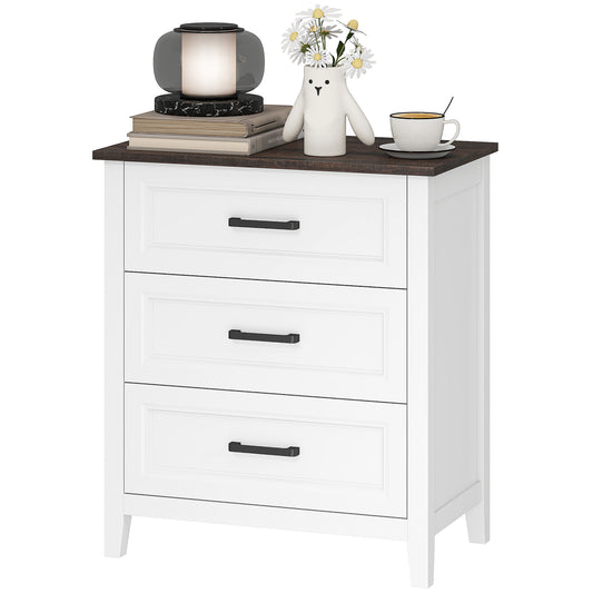 3-Drawer Bedroom Dresser - White