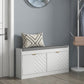 Shoe Storage with Seat, Upholstered Hallway Bench, Shoe Bench with 2 Flip Drawers and 4 Vents for 8 Pairs of Shoes