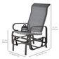 Patio Glider with Breathable Mesh Fabric, Outdoor Glider Chair, Garden Rocking Gliding Seat for Patio, Yard, Porch, Grey