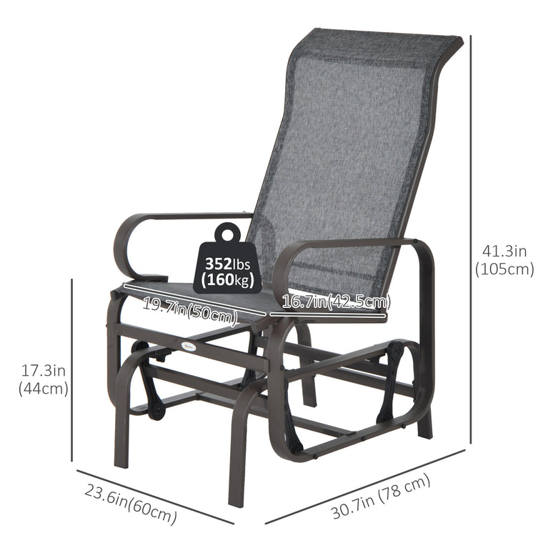 Patio Rocking Glider Chair with Breathable Mesh Seat