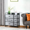 7-Bin Dresser Storage Tower Cabinet Organizer Unit, Easy Pull Fabric Bins with Metal Frame