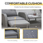 3 Pieces Patio Wicker Bistro Set, PE Rattan Coffee Table & Adjustable Recline Chairs Furniture Set with Cushions and Wood Grain Plastic Top, Grey