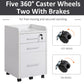 3 Drawer File Cabinet with Lock and Edged Top, Lockable Filing Cabinet on Wheels for Letter and A4 Size, White