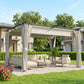10' x 13' Pergola with Retractable Canopy and Curtains, UPF30+ Sun Shade Shelter for Grill, Garden, Backyard, Deck