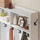 4-In-1 Hall Tree with Shoe Bench, Modern Coat Rack with Open Shelf for Hallway, Entryway, Bedroom, Living Room, White