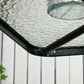 Square Patio Dining Table with Umbrella Hole Tempered Glass Top Outdoor Dining Table for Garden Balcony Black