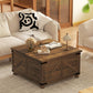 Coffee Table with Lift Top, 32" Farmhouse Center Table with Hidden Compartment for Living Room, Brown Wood Grain