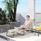 Outdoor Lounge Chair, Garden Folding Chaise Lounge w/ Adjustable Backrest, Face Hole and Support Pillow, Beige