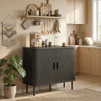 35.4" Sideboard Buffet with Tambour Doors