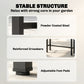 3 Piece Patio Bar Set, Outdoor Bar Table and Stools, Electrophoresis Steel Tabletop, X Back, Footrest, Cushions, Khaki