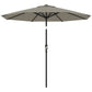Aluminum Patio Umbrella, Garden Outdoor Parasol, Sun Shelter, 8.5ft, Light Grey