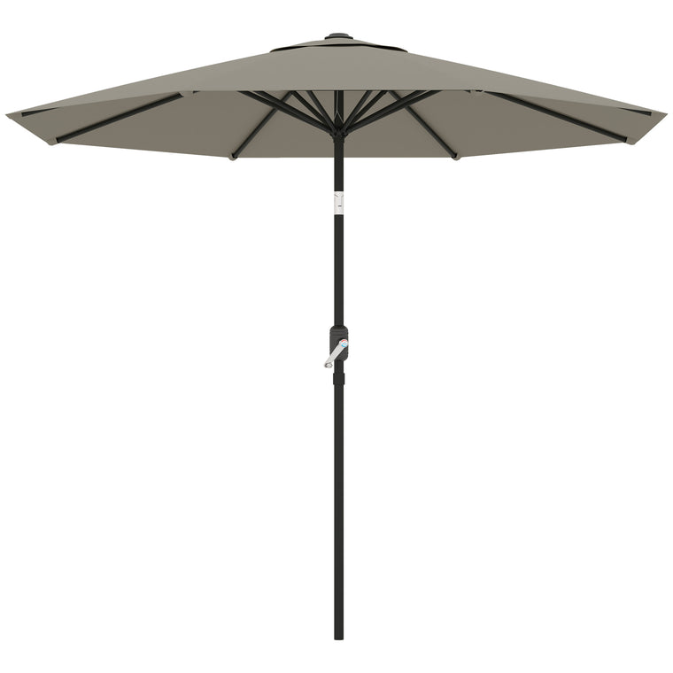 8.5' Light Grey Aluminum Patio Umbrella Sun Shelter