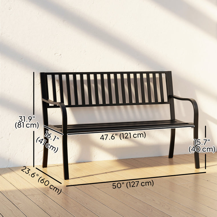 50" Steel Garden Park Bench