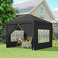 10'x10' Outdoor Pop Up Party Tent Wedding Gazebo Canopy with Carrying Bag (Black)