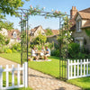 Garden Arch, PE-Coated Steel Outdoor Trellis Arbor for Climbing Plants, Wedding Arch, 70.9