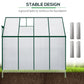 Walk-In Garden Greenhouse Aluminum Polycarbonate with Roof Vent for Plants Herbs Vegetables 8' x 4' x 7' Silver