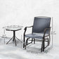 3 Piece Patio Glider Set Outdoor Gliders with Breathable Mesh Seat, Glass Top Table for Garden, Yard, Grey