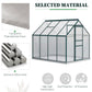 6' x 8' x 6.5' Polycarbonate Greenhouse, Walk-in Green House with Adjustable Roof Vent Galvanized Base Sliding Door Rain Gutter for Outdoor Garden Backyard, Green