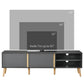 TV Stand for TVs up to 55", TV Cabinet with Shelves and Cable Holes, Entertainment Unit for Living Room, Dark Grey