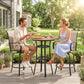 Outdoor Bar Stools Set of 2, 360° Swivel Bar Height Chairs, 26.8" x 29.5" x 48.4", Tan