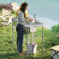 Folding Fish Cleaning Table with Sinks, Camping Sink with Faucet Drainage Hose Sprayer Shelf, Grey - Grey