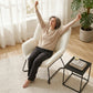 Accent Chair, Sherpa Fleece Armchair with Wide Backrest and Metal Legs, White