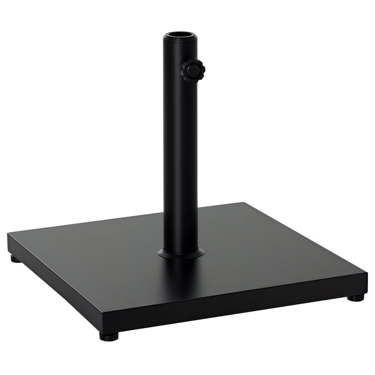 40 lb Black Steel Square Umbrella Base with Adjustable Knob