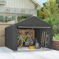6.6' x 7.8' Portable Shed, Waterproof Bike Tent with Roll-up Zipper Door and Galvanised Steel Frame, Dark Grey