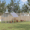 Galvanized Metal Chicken Run with Flat Roof & Cover