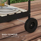 Charcoal Barbecue Grill with Adjustable Grill Height, Portable BBQ Trolley with Ash Catcher and Wheels, Black