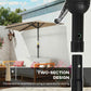 9.8ft Half Umbrella Semi Round Patio Parasol with Crank Handle, Top Vent for Garden, Balcony- NO BASE INCLUDED, Coffee