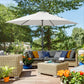 8.5' Cream White Round Aluminum Parasol with Crank Handle