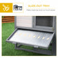 Wood Rabbit Hutch Backyard Bunny Cage Small Animal House Asphalt Roof w/ Ramp and Outdoor Run Dark Grey