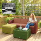 3 Pieces Patio Furniture Set with Cushions, Outdoor PE Rattan Wicker Conversation Corner Sofa Set, Light Green